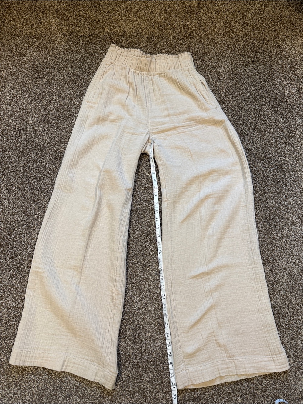 Gap women’s Wide-Leg Cotton Gauze Pants in Cream